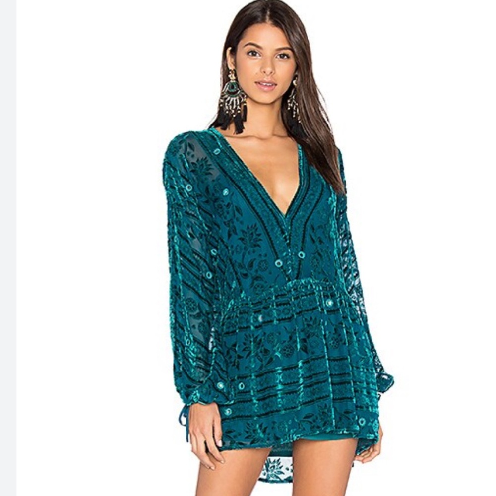 For Love and Lemons Jadore dress in emerald